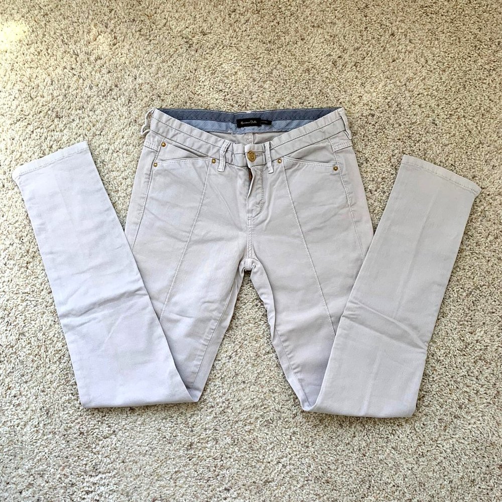 Massimo Dutti Skinny Cream Pants Small